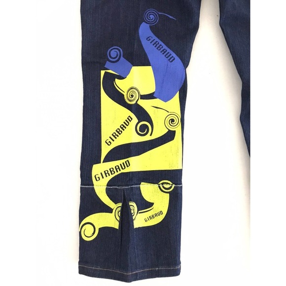 Marithe Francois Girbaud | Graphic Print Crop Womens Size 28 Blue Denim - Picture 6 of 13